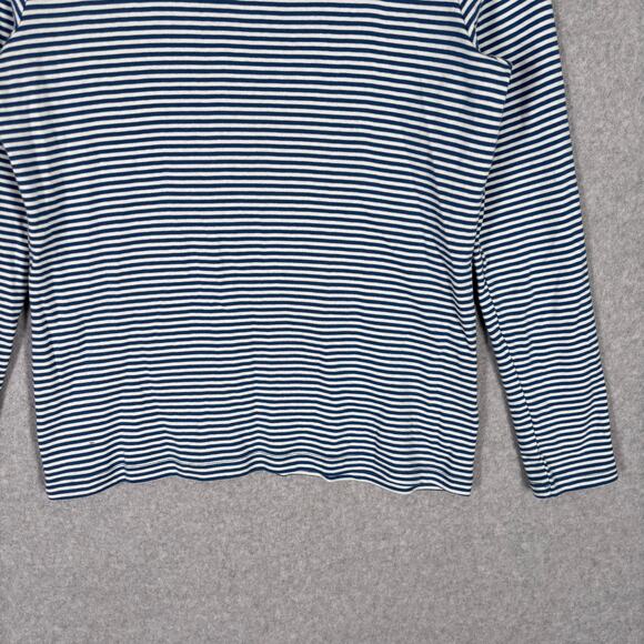 Lands End Shirt Medium Navy Cotton Everyday Nautical‎ Base Layer Under Sailor - Picture 3 of 9